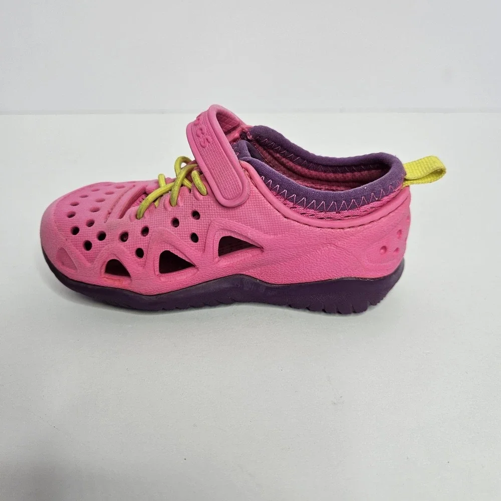 Children's Crocs Size 7 Pink Purple Yellow Girls‎ Kids Shoes